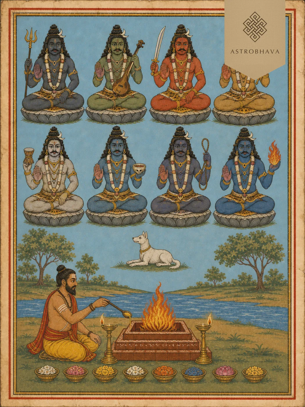 Ashta Bhairava, invoked in the Ashta Bhairava Homa