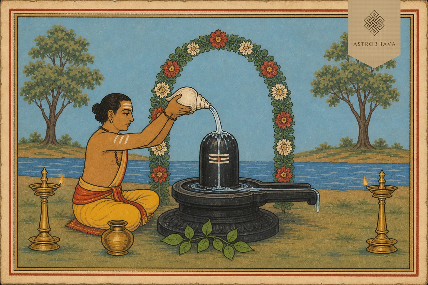 Conch Shell Abhishegam at the AstroBhava Yagna Ashram