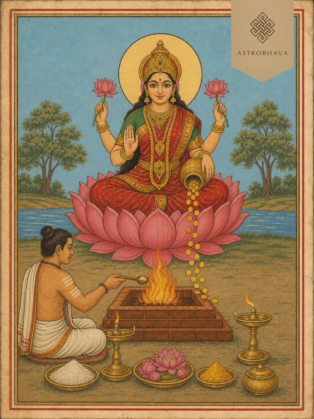 Dhana Lakshmi, invoked in the Dhana Lakshmi Homa