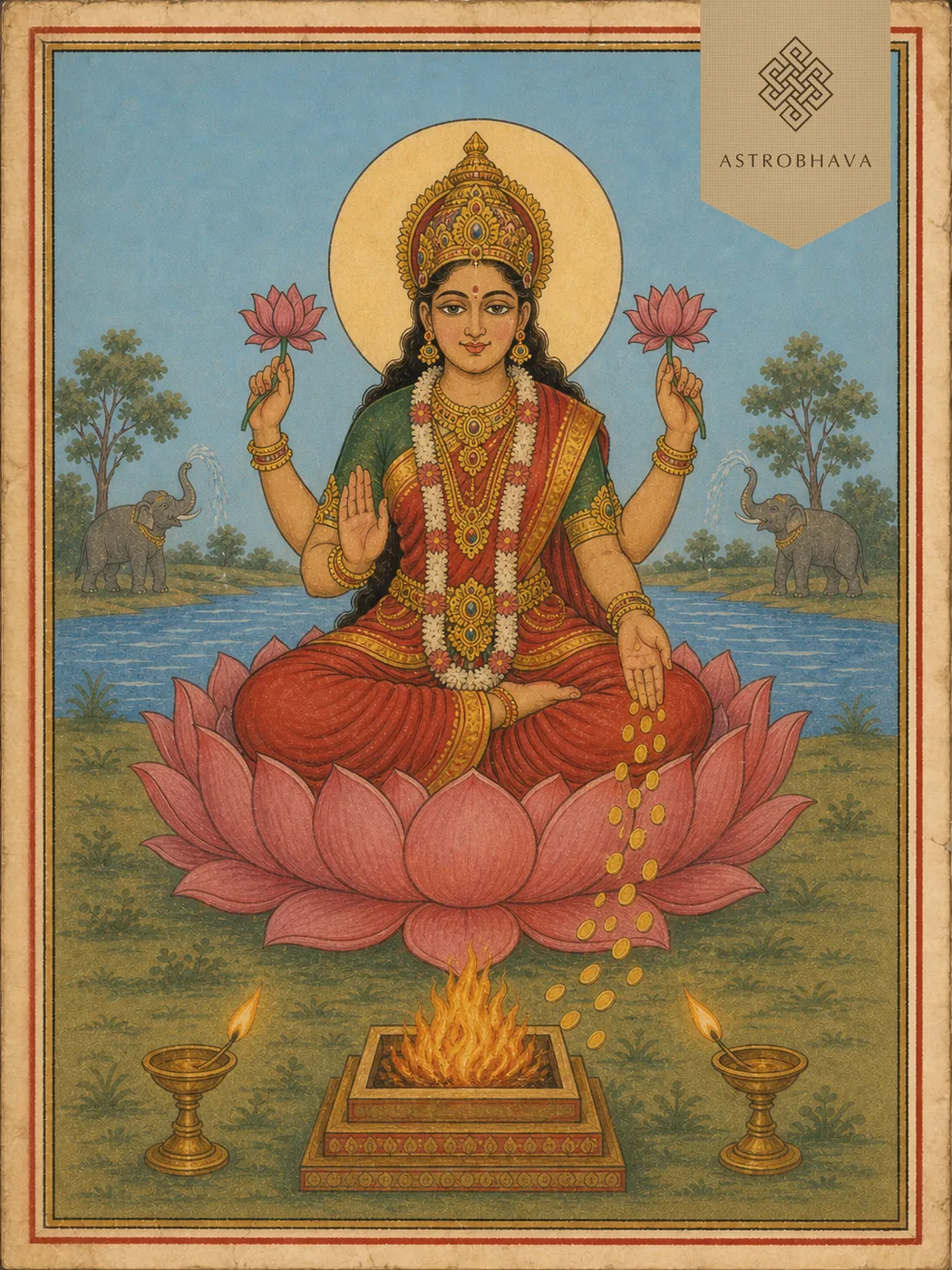 Kanakadhara, invoked in the Kanakadhara Homa