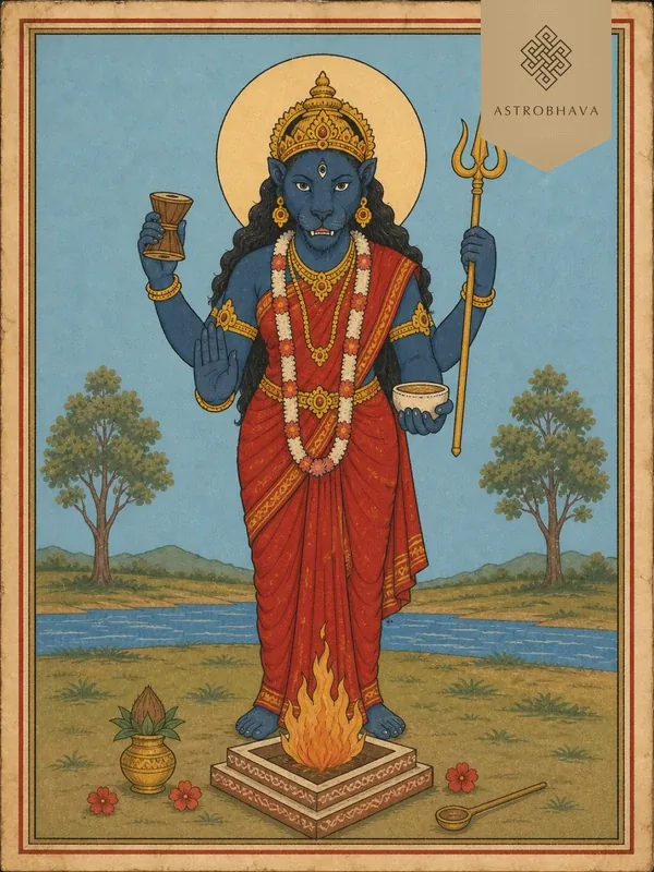 Prathyangira, invoked in the Navachandi Prathyangira Mantra Samputitha Homa