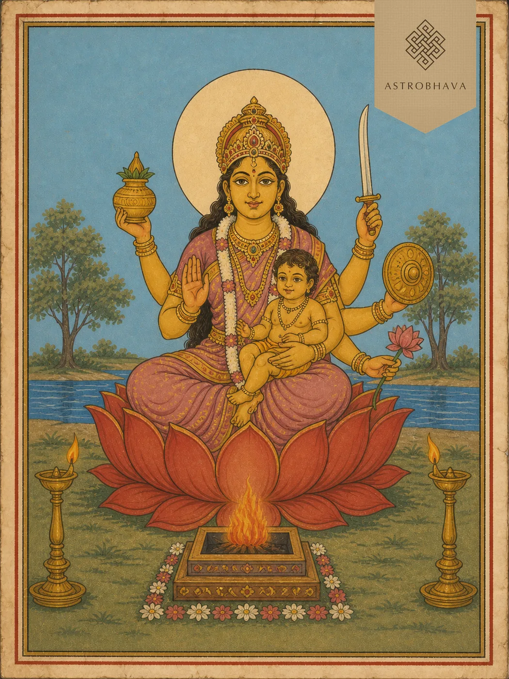 Santhana Lakshmi, invoked in the Santhana Lakshmi Homa
