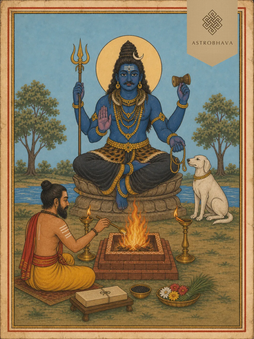 Kala Bhairava, invoked in the Kalabhairava Ashtakam Homa