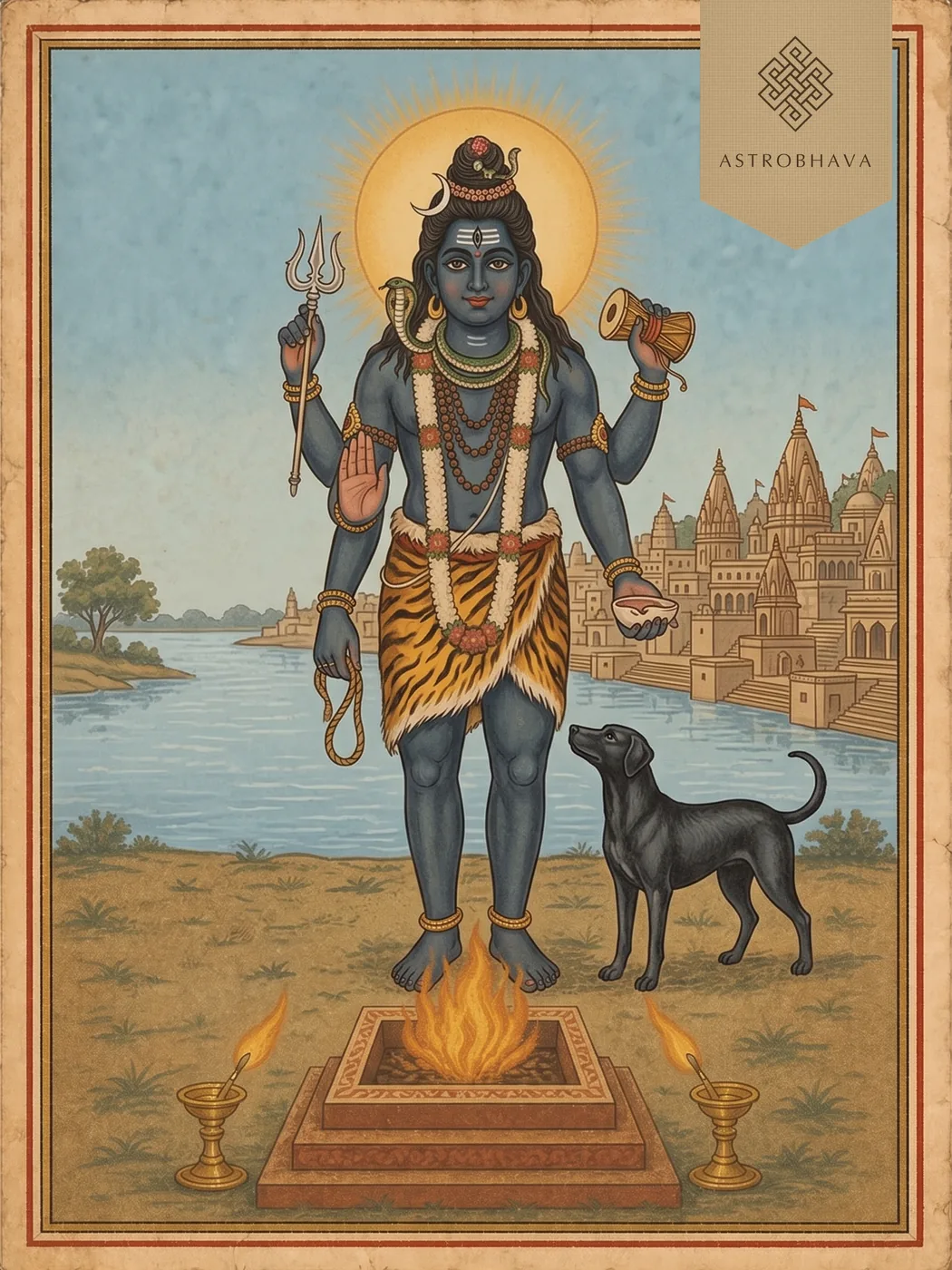 Kala Bhairava, invoked in the Kalabhairava Ashtakam Homa