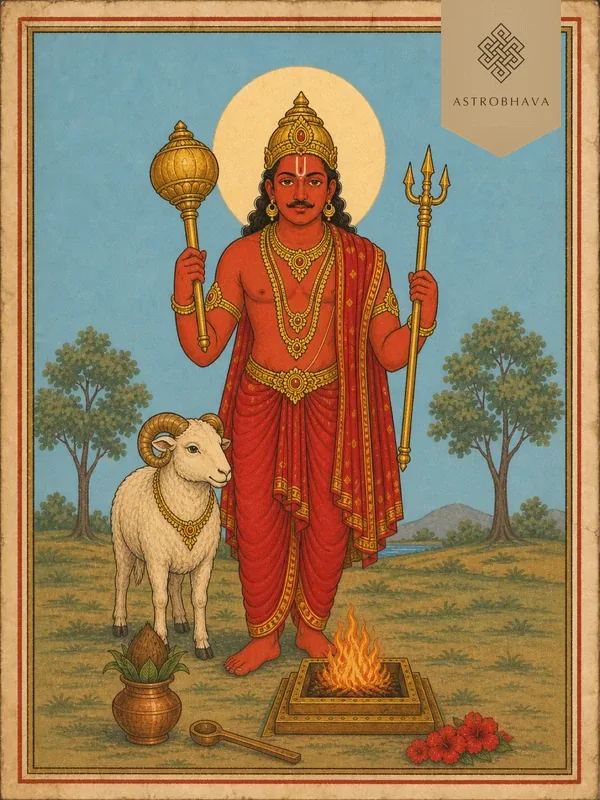 Mangal (Sevvai), invoked in the Mangal Dosh Nivaran Homa