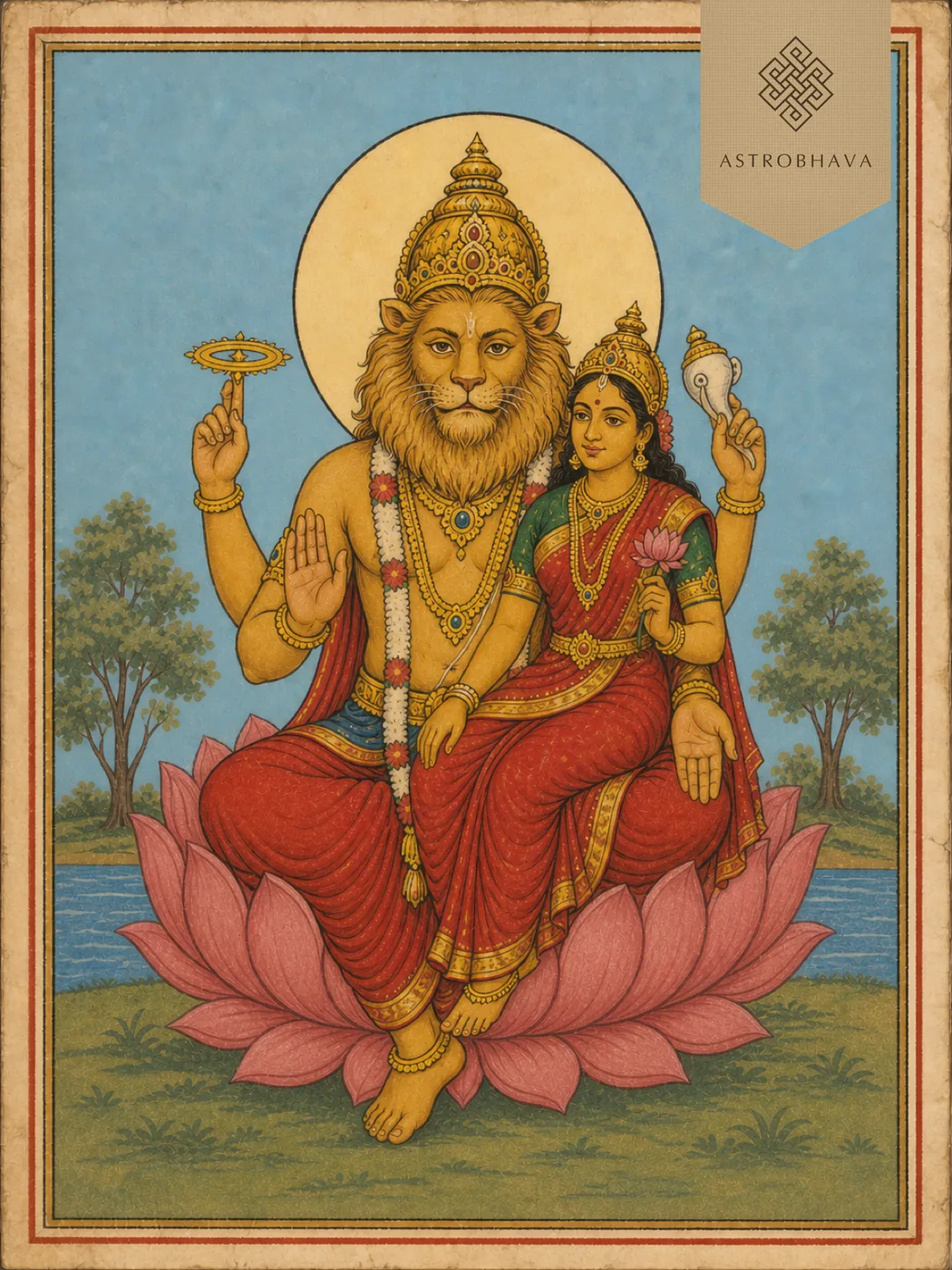 Lakshmi Narasimha, invoked in the Lakshmi Narasimha Homa