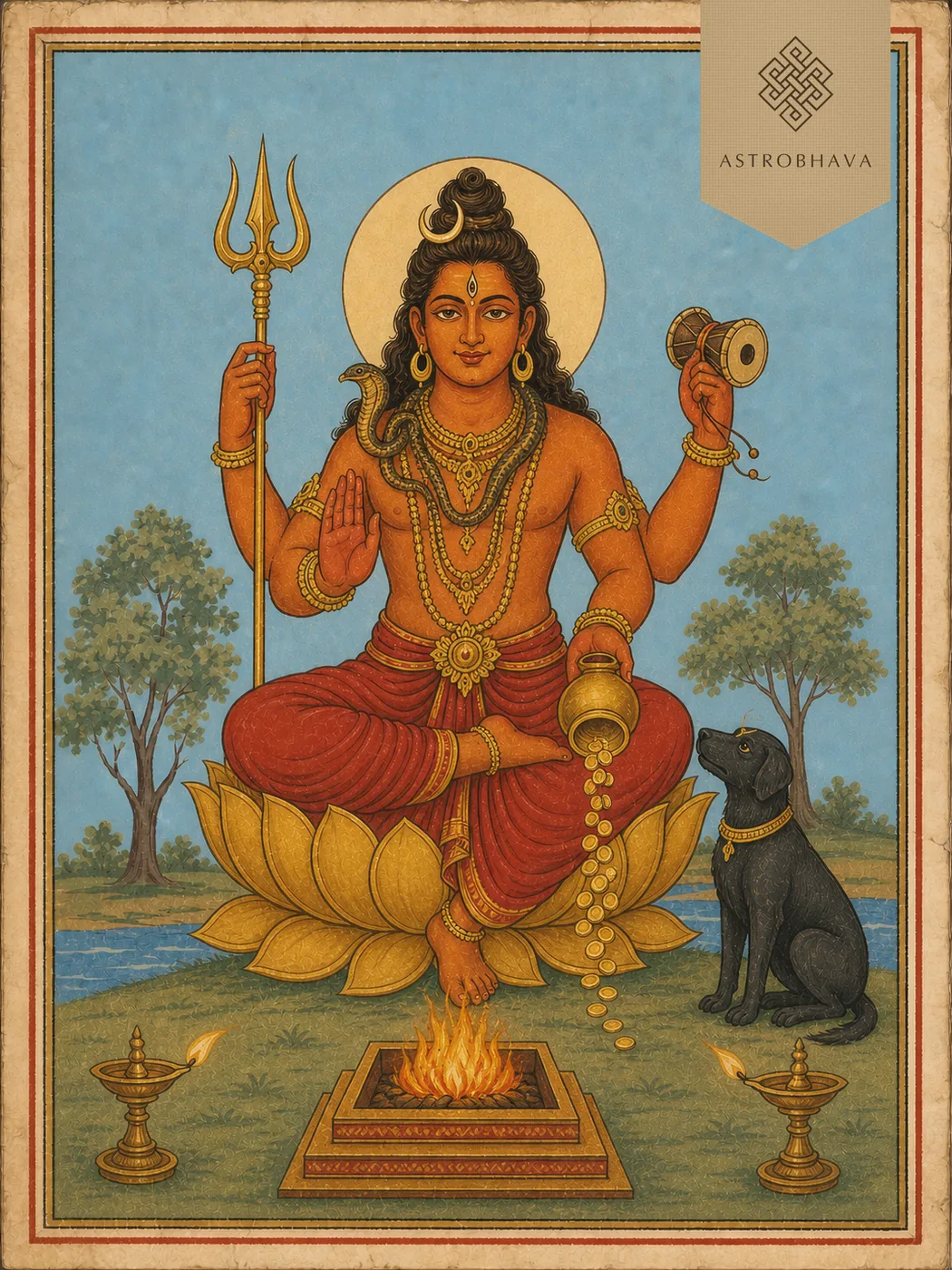 Swarna Akarshana Bhairava, invoked in the Swarna Akarshana Bhairava Homa