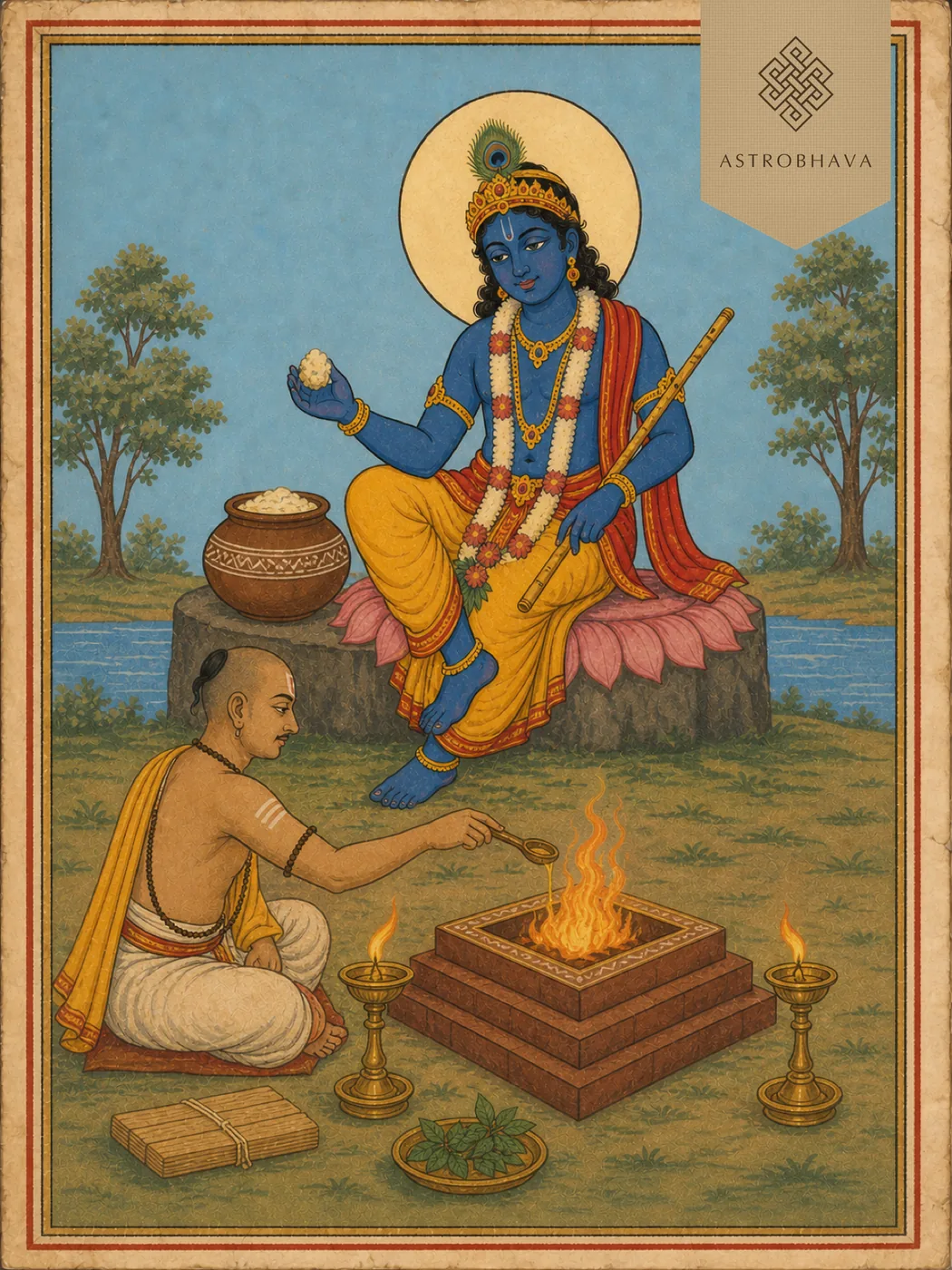 Krishna, invoked in the Madhurashtakam Homa