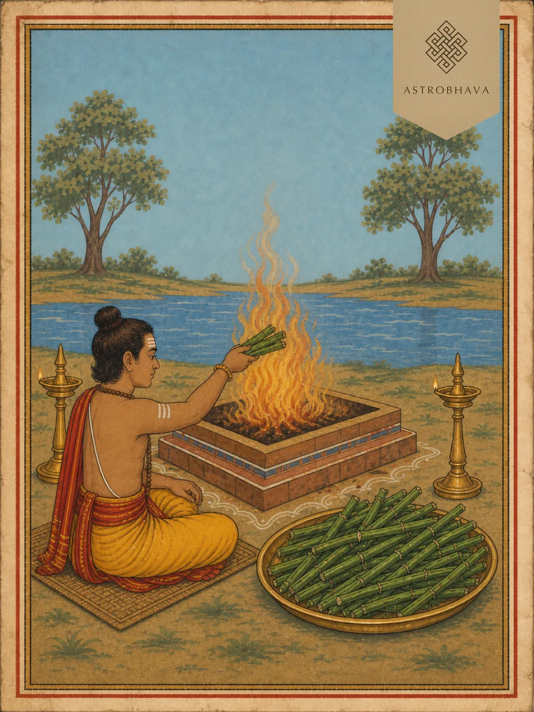 Dhanvantari, invoked in the Pirandai Homa