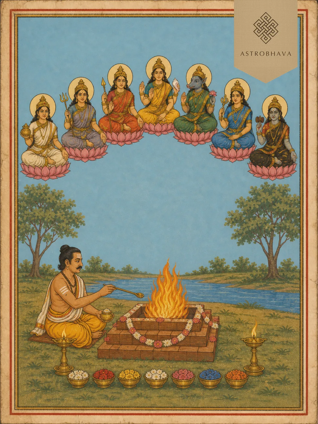 Saptamatrika, invoked in the Saptamatrika Homa