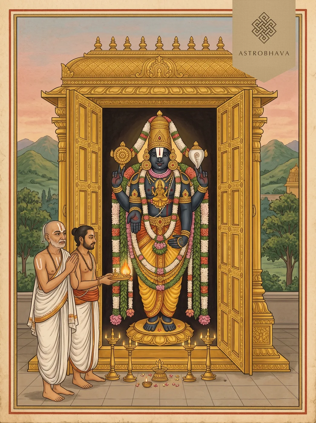 Venkateswara Stotram: Prativadi Bhayankaram Annan reciting at dawn before Lord Venkateswara at the open Tirumala shrine