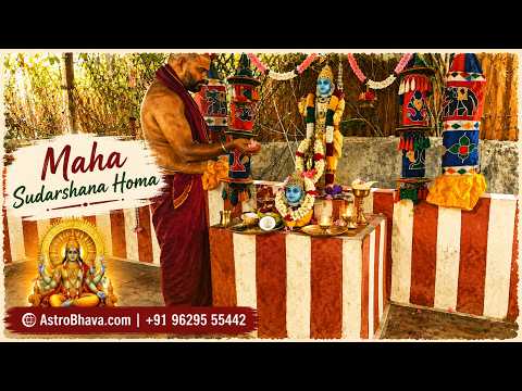 Priests performing the Sudarshana Homa at AstroBhava's Yagna Ashram