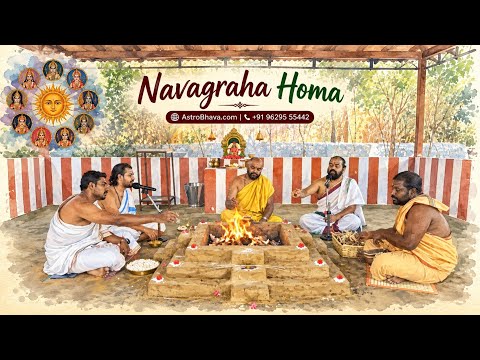 Priests performing the Navagraha Homa at AstroBhava's Yagna Ashram