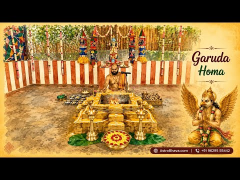 Priests performing the Garuda Homa at AstroBhava's Yagna Ashram
