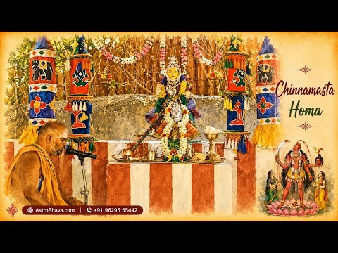 Priests performing the Chinnamasta Homa at AstroBhava's Yagna Ashram