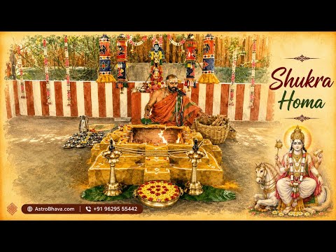 Priests performing the Shukra Homa at AstroBhava's Yagna Ashram