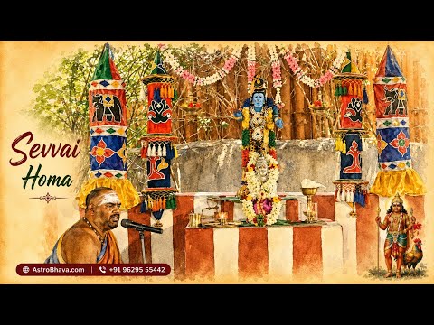 Priests performing the Sevvai Homa at AstroBhava's Yagna Ashram
