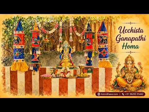 Priests performing the Ucchista Ganapati Homa at AstroBhava's Yagna Ashram
