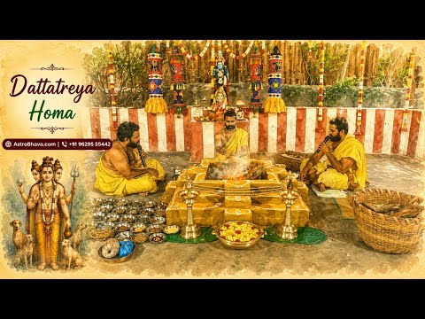 Priests performing the Dattatreya Homa at AstroBhava's Yagna Ashram