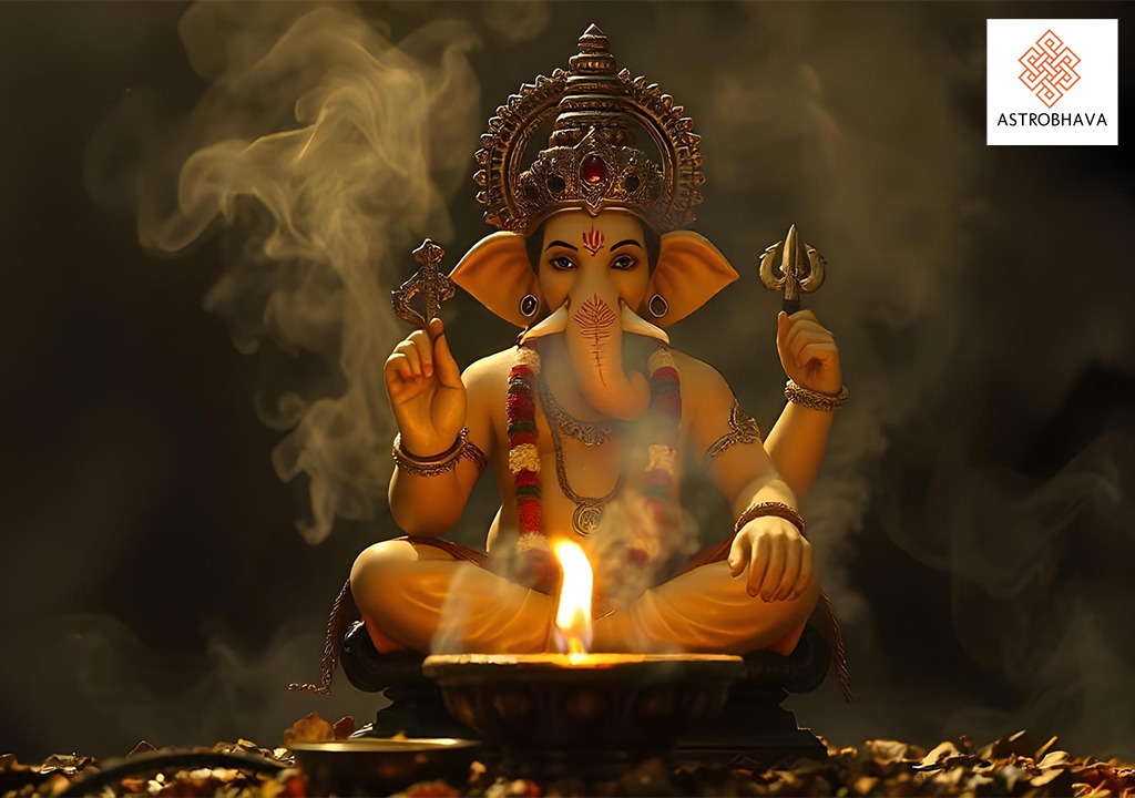 Ganapathi Homa ritual being performed to remove obstacles and invite prosperity