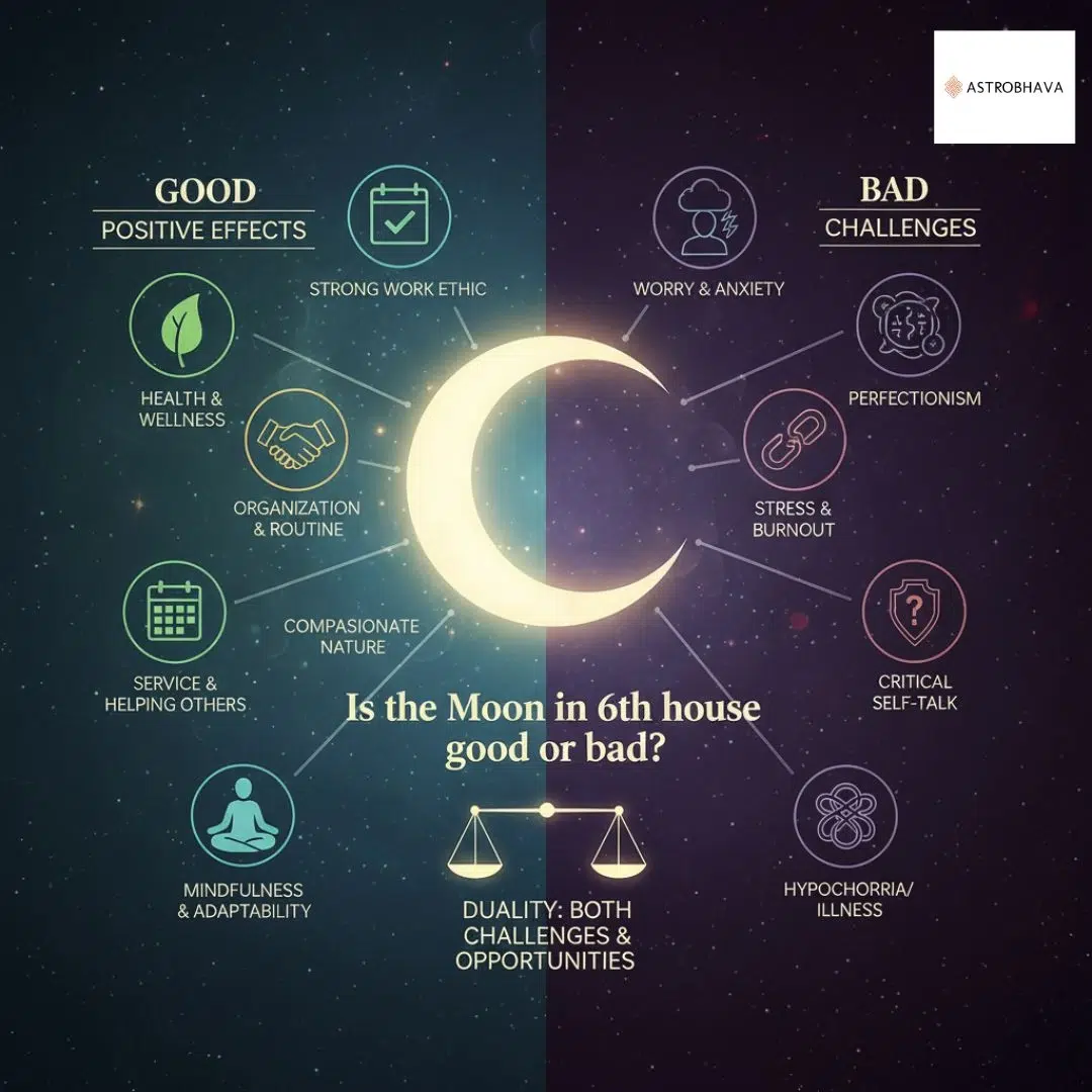 Moon in 6th House Powerful Effects for Success | Astrobhava