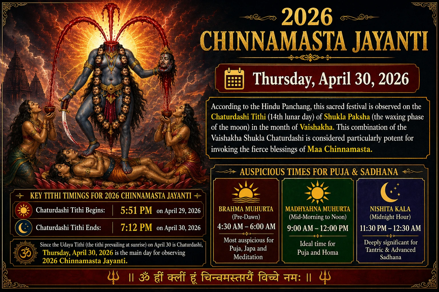 2026 Chinnamasta Jayanti